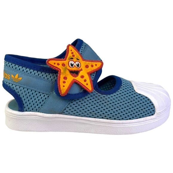 Adidas Superstar 360 Primeblue Backstrap Sandals Size 9.5K Toddler Starfish Blue - Picture 1 of 10